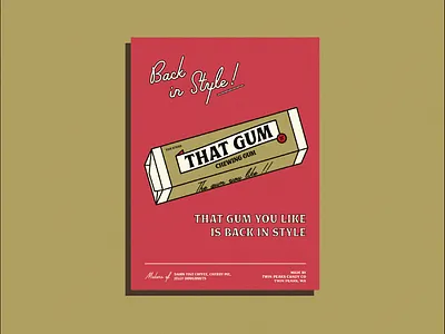 Twin Peaks: "That gum you like..." agent cooper badge branding design flat gum icon illustration lettering logo poster twin peaks twinpeaks type typography vector
