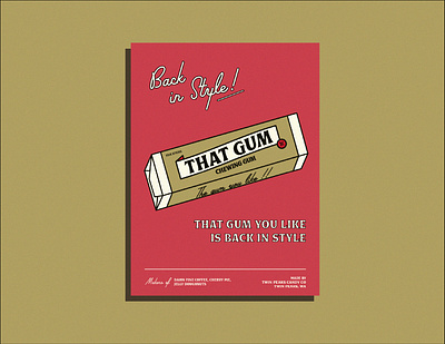 Twin Peaks: "That gum you like..." agent cooper badge branding design flat gum icon illustration lettering logo poster twin peaks twinpeaks type typography vector