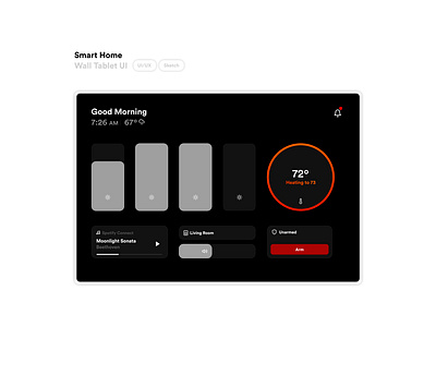 Smart Home - Wall Tablet UI app app design concepts design flat minimal mobile ui ui uiux ux