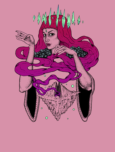 The Spirit Unleashed art digital drawing female gig poster illustration ink