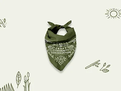 Grassland's Brewery bandana design apperal bandana bandana design hopps illustration pattern design