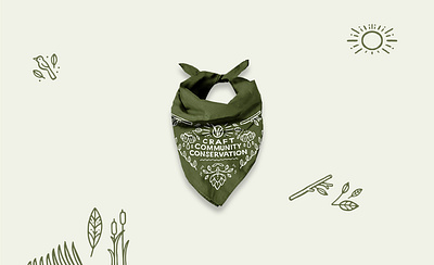 Grassland's Brewery bandana design apperal bandana bandana design hopps illustration pattern design