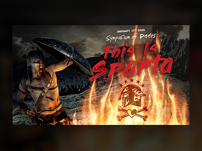 Spartan Presentation Cover Slide 300 battle fire shield sparta this is sparta