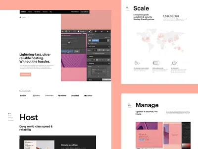 Webflow feature pages - Hosting hosting interface webdesign webflow