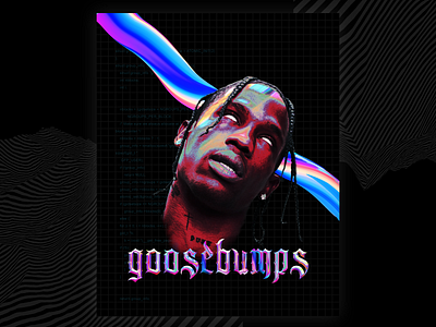Travis Scott - Abstract Art abstract art chromatic colorful cyberpunk gradient iridescent modern modern design photoshop poster trendy vaporwave