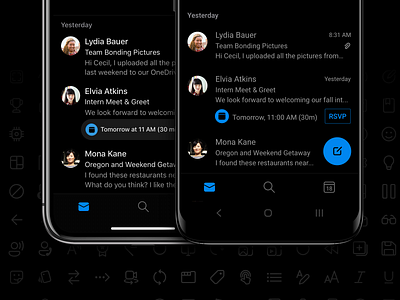 Fluent Icons in Outlook iconography microsoft outlook system ui