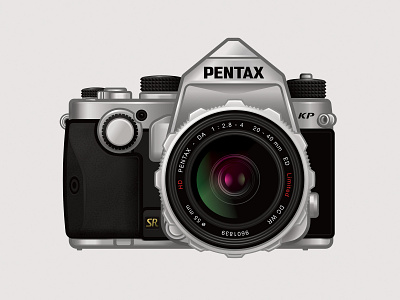 Pentax KP affinity camera illustration pentax photography silver vector