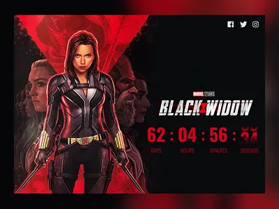 Daily UI 014 - Countdown Timer 014 avengers black widow countdown countdown timer dailyui dailyui014 dailyuichallenge dark dark ui design film marvel movie page timer ui userinterface web web design