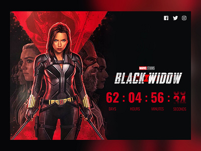 Daily UI 014 - Countdown Timer 014 avengers black widow countdown countdown timer dailyui dailyui014 dailyuichallenge dark dark ui design film marvel movie page timer ui userinterface web web design