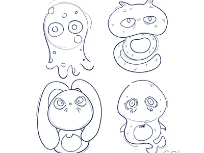 smooshy animal collection animal cute design digital art digital illustration drawing freehand illustration sketch sketches sketching smooshy