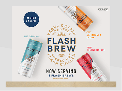 Flash Brew POP branding in store signage pop