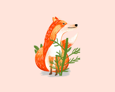 fox illustration children drawing children style fox fox drawn fox illustration hand drawn fox illustration