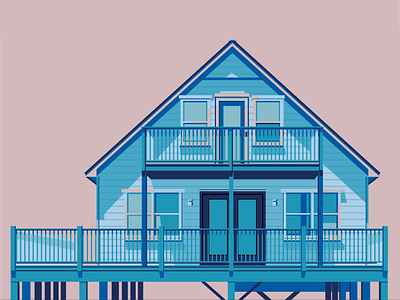 Gulf Shores Blue House alabamahouse architectureillustration beachhouseillustration blueandpink bluecolourpalette bluecolourscheme digitalart digitalillustration exteriordesign exteriordesignillustration flathouseillustration gulfshorebeachhouse gulfshorehouseillustration gulfshores gulfshoresalabama gulfshoreshouse homeillustration housedesign vectordesign vectorillustration