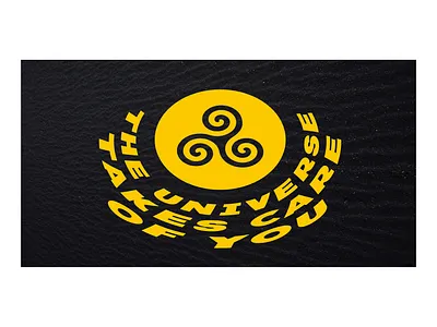 Universal Karma black branding energy illustration karma karmic skew stars symbol type typography universe yellow