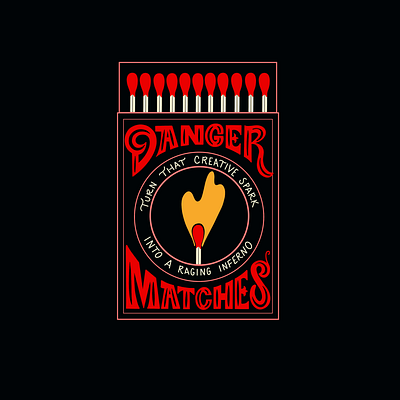 Magical Matches to Light You Up! design handlettering illustration matchbox design procreate type typography