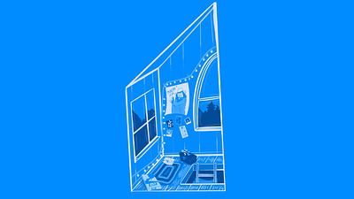 Treehouse For Fun (Not Serious) blue illustration sketch
