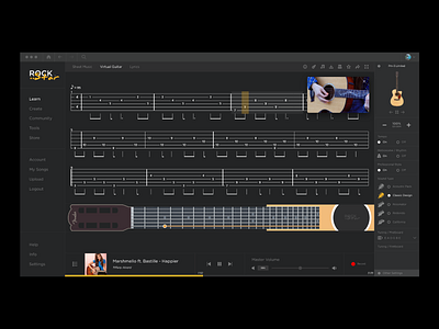 RockStar - Learn Guitar (Chords) guitar learn learn guitar learning app learning platform music music app musical instrument musician rockstar sheet music web app