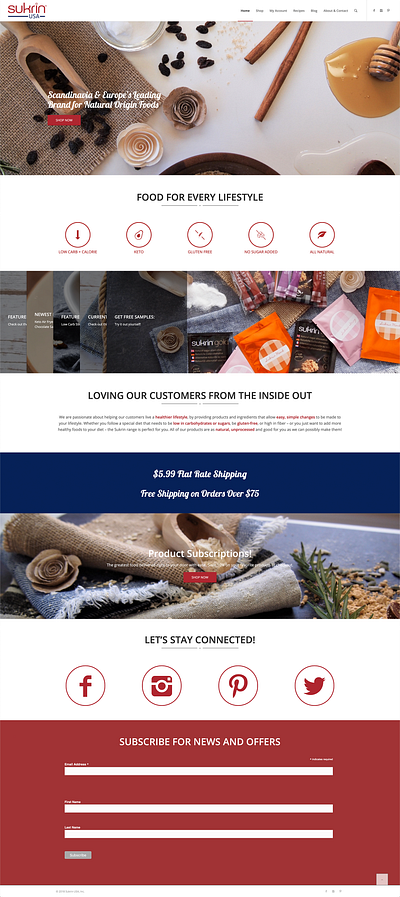 Sukrin USA design digital ui ux webdesign website