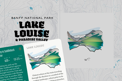 Lake Louise & Paradise Valley active guide system brand canadian identity canadian rockies creative direction design gamification hike identity illustration landscape maps myth thewayfindercompany trail typography vector art vector illustration wco art dept