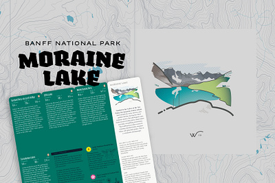 Moraine Lake brand connect the dots creative direction design hike iconic identity illustration landscape landscapes maps mountains myth thewayfindercompany typography vector wco art dept