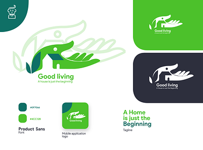 Good Living,Logo design project app branding design flatdesign good icon illustration living logo typography ui ux web