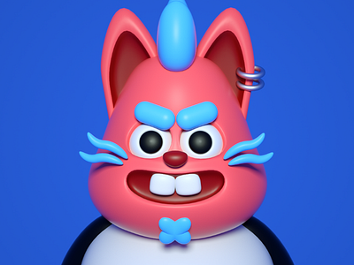 punk 3d c4d character foxx octane punk render rock