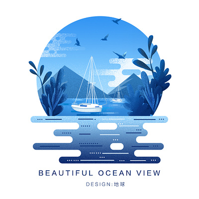 on the ocean illustration vector