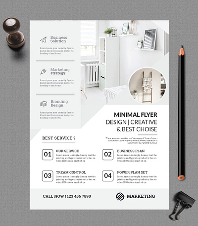 Minimal Flyer Design. flyer design house sale minimal flyer