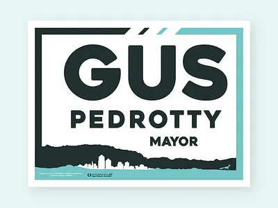 Mayoral Yard Sign albuquerque art design mayor politics poster print design skyline vector yard sign