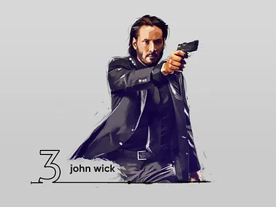 john wick digital painting (keanu REEVES) character design design digital painting digitalart john wick keanu reeves photoshop wacom web design