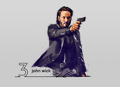 john wick digital painting (keanu REEVES) character design design digital painting digitalart john wick keanu reeves photoshop wacom web design