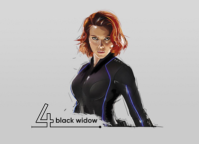 black widow digital painting (Scarlett Johansson) black widow character design design digital painting digitalart photoshop scarlett johansson wacom web design