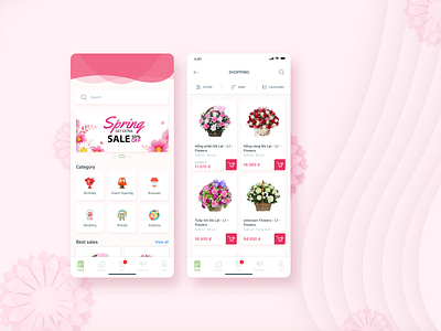 Flowers Shop - Mobile App card design figma flowers mobile app plants ui ui design ux ux design