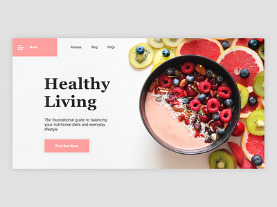 Healthy diet concept concept design food pink typography ux web website