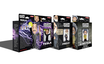 Little Giants toys 3d einstein figure freud graphic design tesla toy
