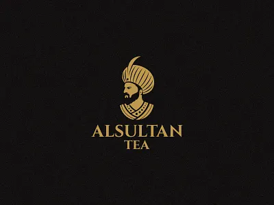 Al Sultan Tea alsultan arabic cafe face logo luxurious luxury ottoman sultan tea
