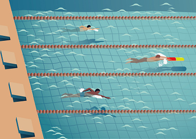 Drug abuse in sports illustraion swimming