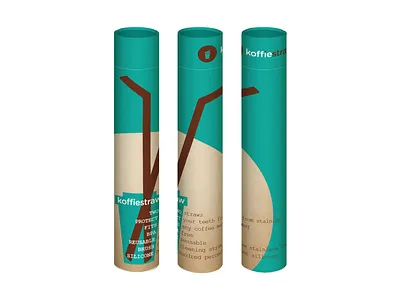 koffiestraws 3d bag coffee coffee shop graphic design protect straw tube