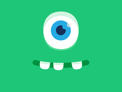 Happy green monster art branding character design eyes happy illustration monster monster club smile teeth vector