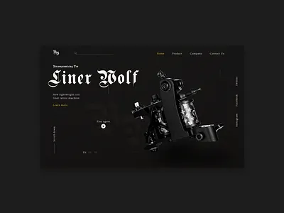 Promo page of tattoo machine design figma photoshop typography ui ux ux ui web webdesign website
