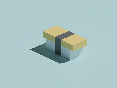 Tamago san 🍳🍣 blender blender3d blender3dart egg low poly lowpoly lowpolyart nigiri polygonrunway sushi sushi roll tamago