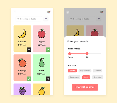 A Grocery Delivery App app ui classic clean design concept groceries grocery app minimal ui ui and ux