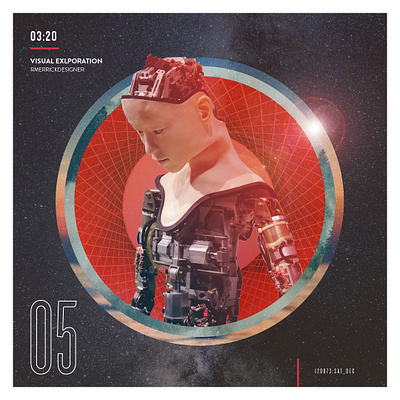 Day 05 - AI collage design illustration retro robot texture type typography