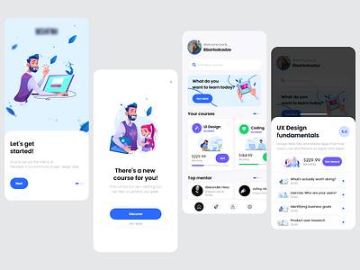 Courses App coding courses design designer illustration inspiration landing learn minimal modern page ui ux vector web