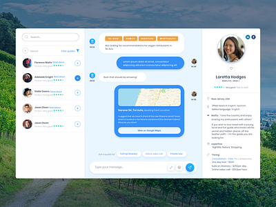 Trip Guides Desktop App - Chat app chat dashboard desktop guides trip ui uiux ux webdesign website