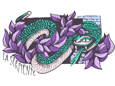 La Serpiente character drawing graffiti illustration snake