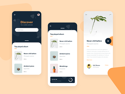 Podcast App - Concept app clean colors design designs minimal minimalist mobileapp music music app podacst podcasting ui visual design