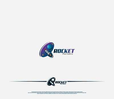 Rocket partners one 01 01 drawing gradient illustration illustrator logo rocket space