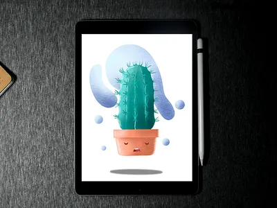 CUTE CACTUS🌵 ILLUSTRATION with iPad Pro | Procreate art cactus cute design digital earthen pot graphic illustration ipad pro pot procreate