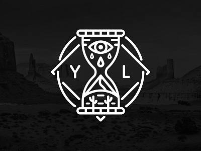 Years Later Hourglass Emblem badge badge design badge logo branding cactus clean design desert desert scene emblem design emblem logo hourglass hourglass tattoo illustration logo modern tattoo typography